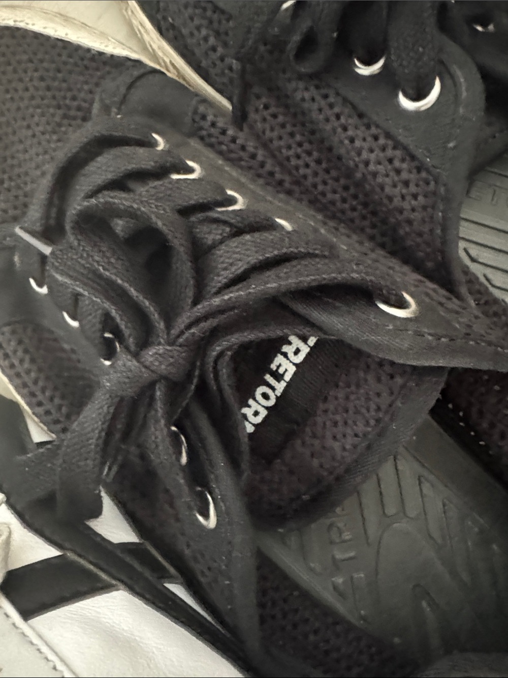 Trentorn Summer Black Casual Knit Lace-Up Sneakers